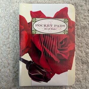 Potter Style "Pick A Rose" Pocket Pads Set of Four Lined Notebooks